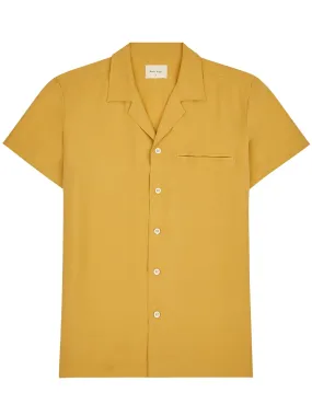 Short Sleeve Camp Collar Shirt - Mustard