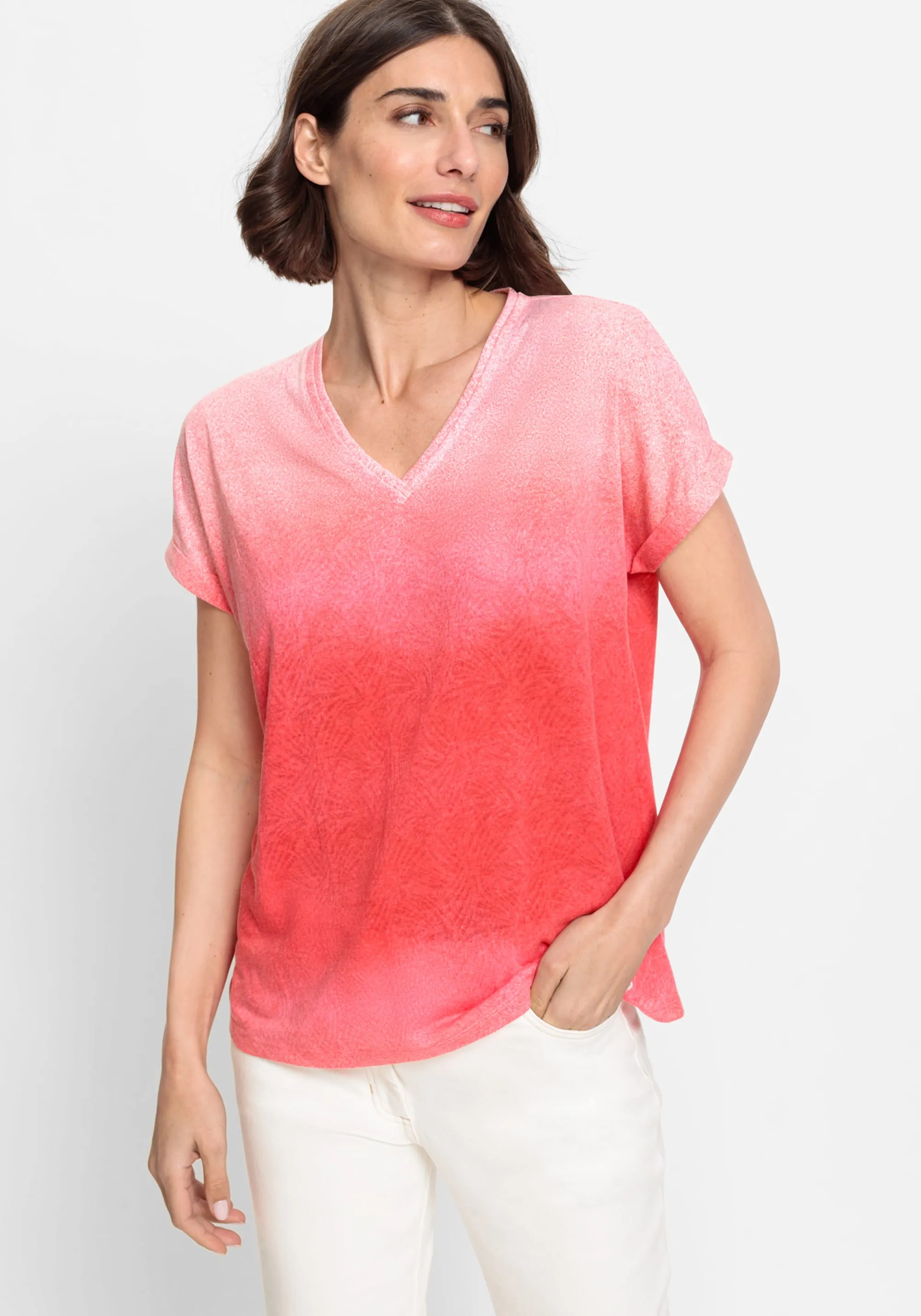 Short Sleeve Ombré Burnout T-Shirt