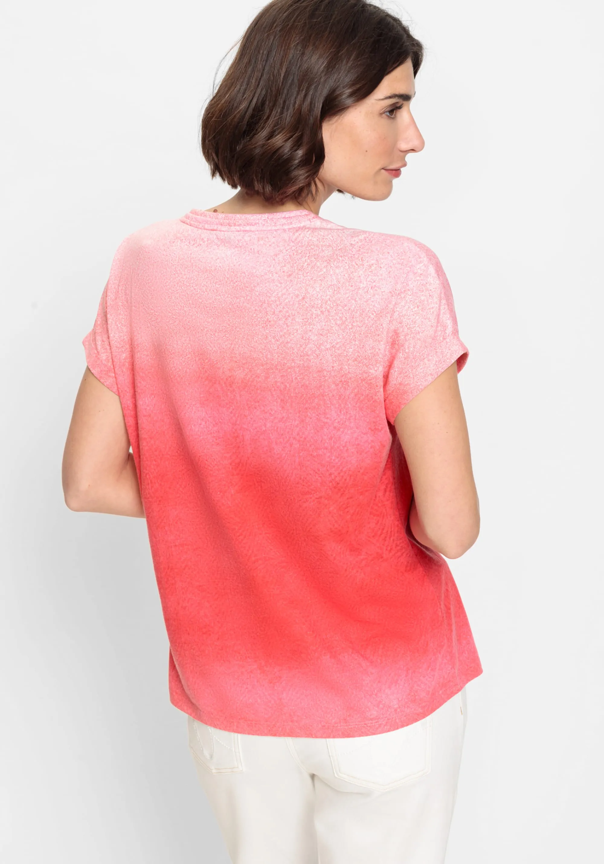 Short Sleeve Ombré Burnout T-Shirt