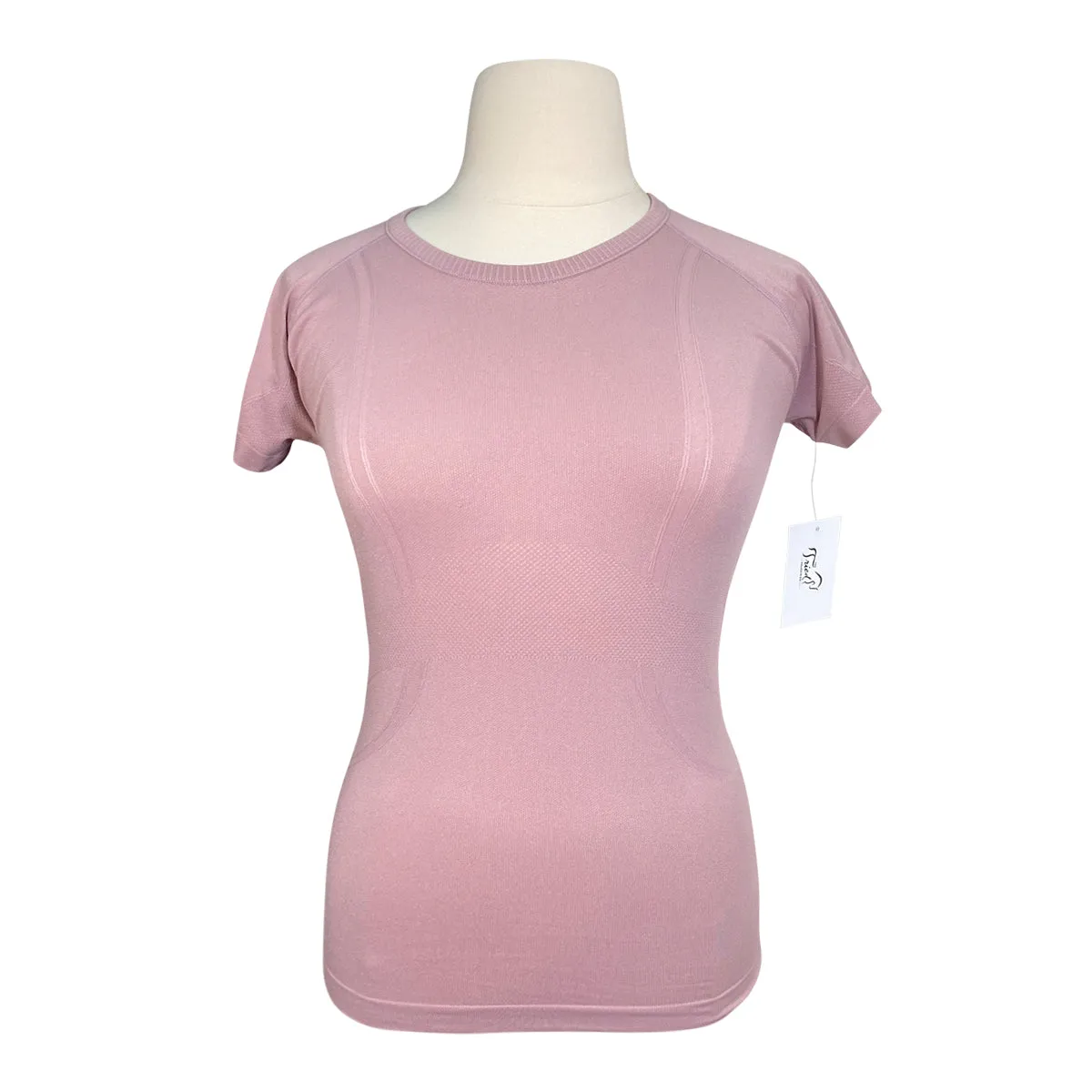 Short Sleeve Seamless Athletic Tee in Mauve - Women's Large