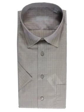 Stefano Ricci Short Sleeve Shirt Lavender Windowpane Design 43 - 17 SALE