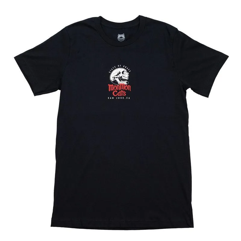 Stone Skull Cat Tee - Black
