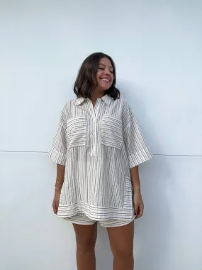 Striped Oversized Tunic Top