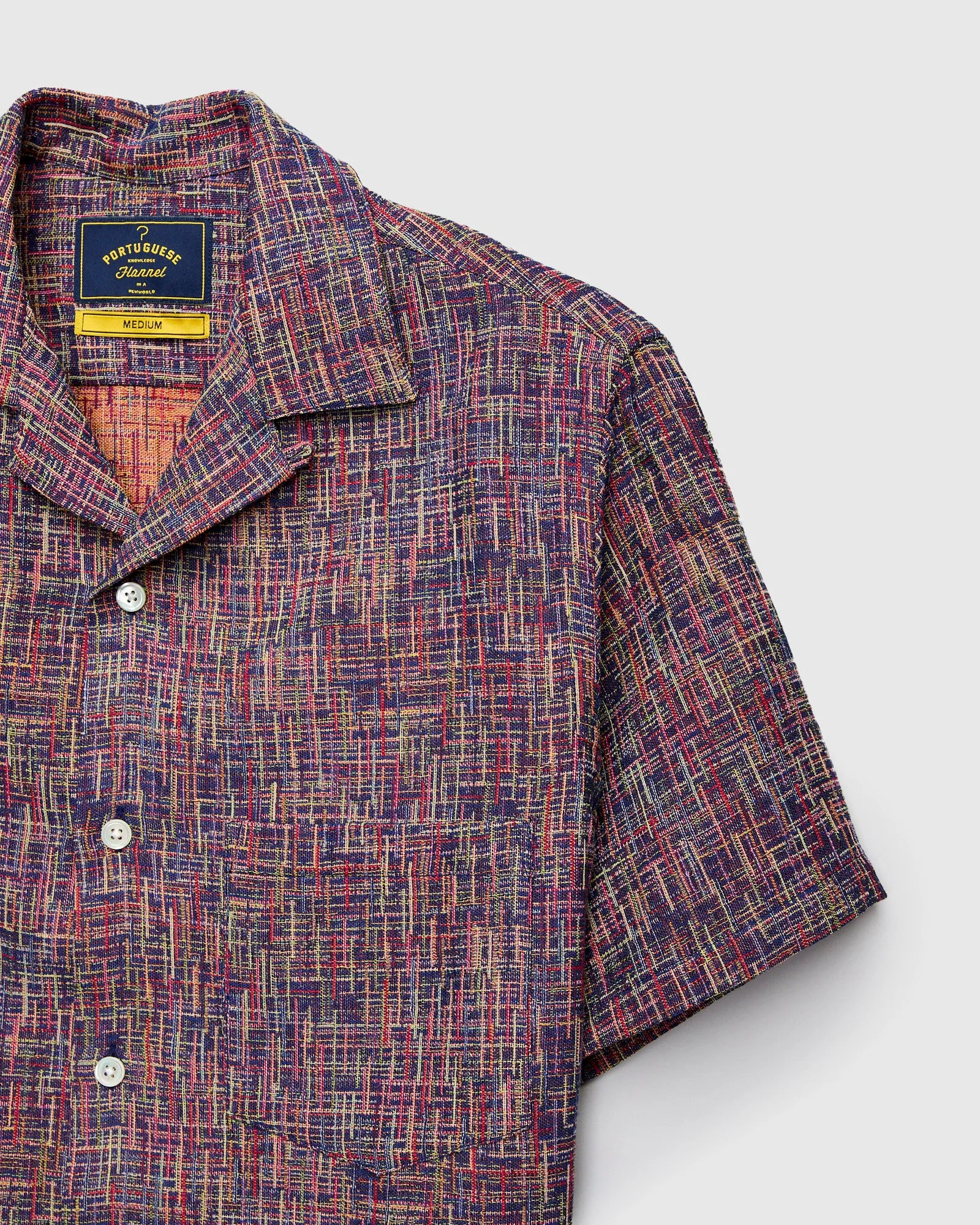 Summer Boucle Button-Up Shirt in Blue