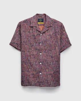 Summer Boucle Button-Up Shirt in Blue