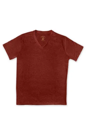 T-Shirt | V – Neck | Brushed Ultra Soft | Burgundy