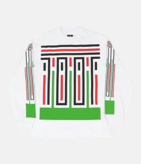 The Trilogy Tapes Stripes Long Sleeve T-Shirt - White