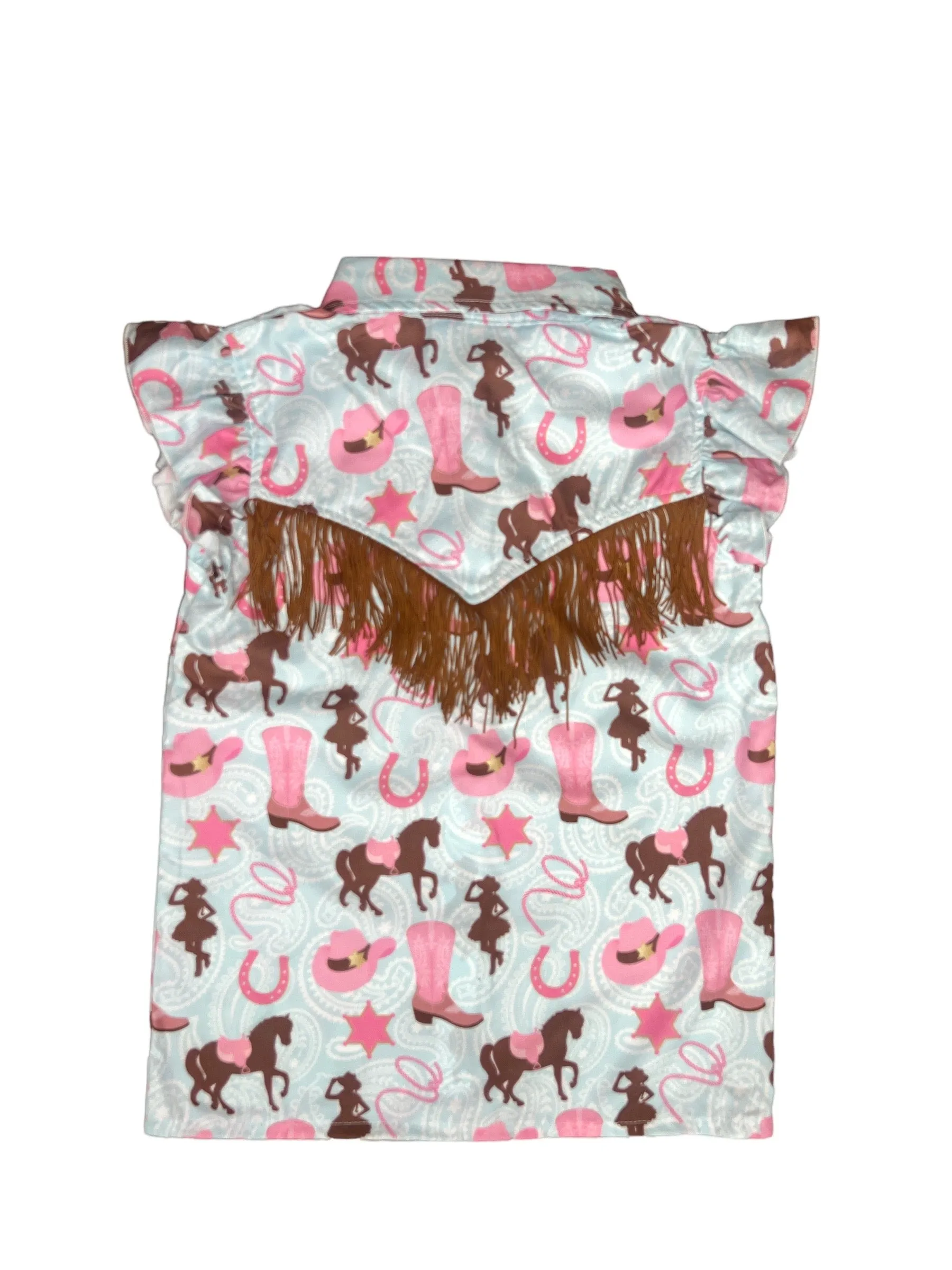 Turq Horse Ruffle Snap Shirt Toddler (2T-5T)