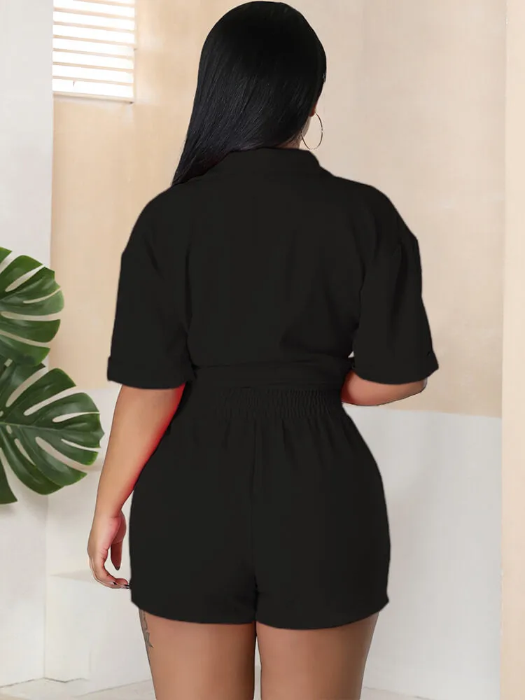 Two Piece Short Sleeve Shirts & Short Pants