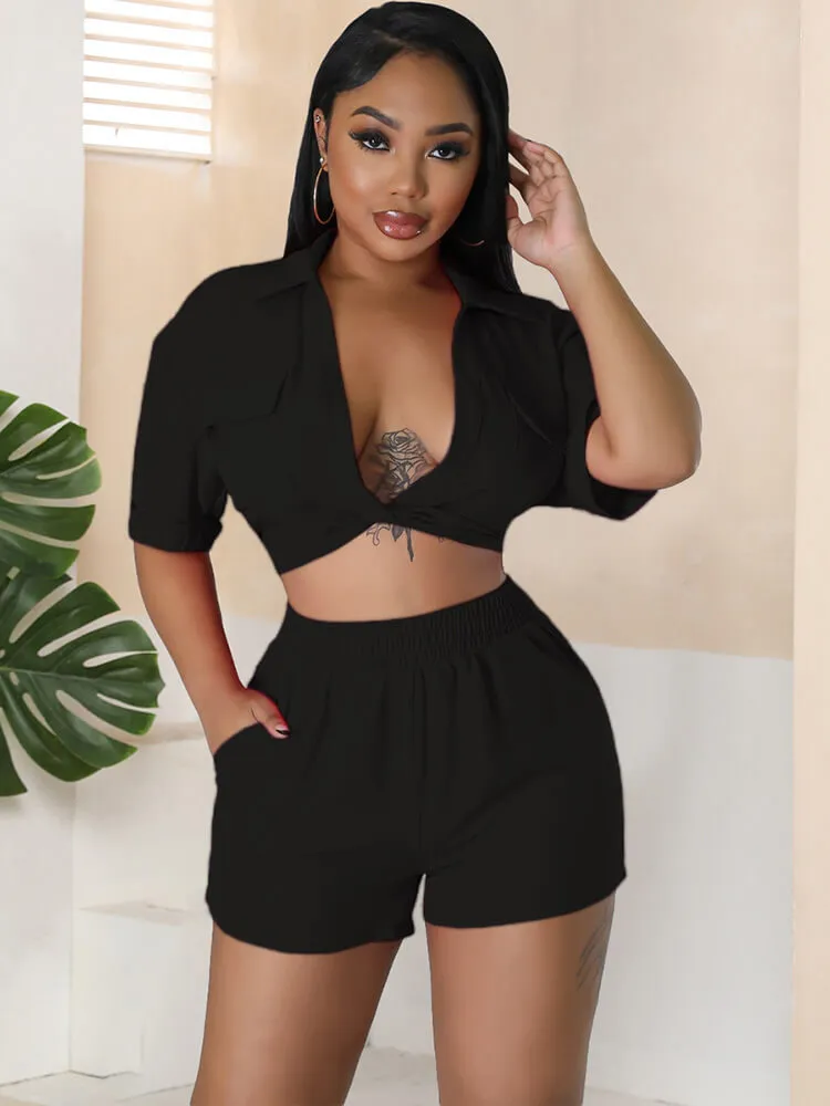 Two Piece Short Sleeve Shirts & Short Pants