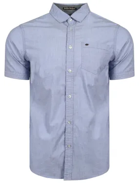 Valencia Short Sleeve Cotton Shirt in Blue Filafil - Tokyo Laundry