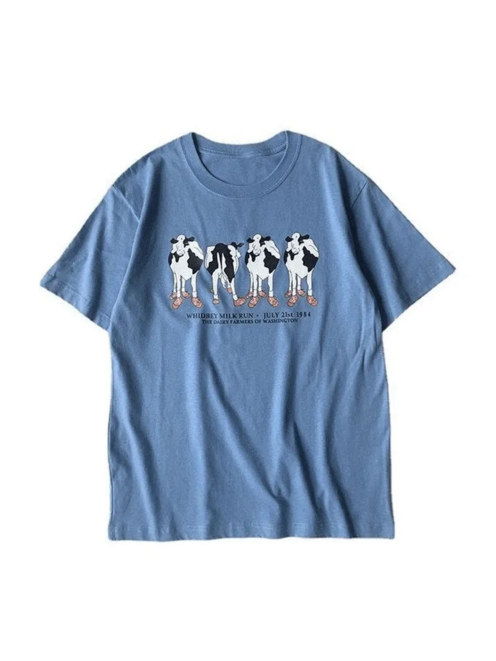 Vintage Cow Print Tee
