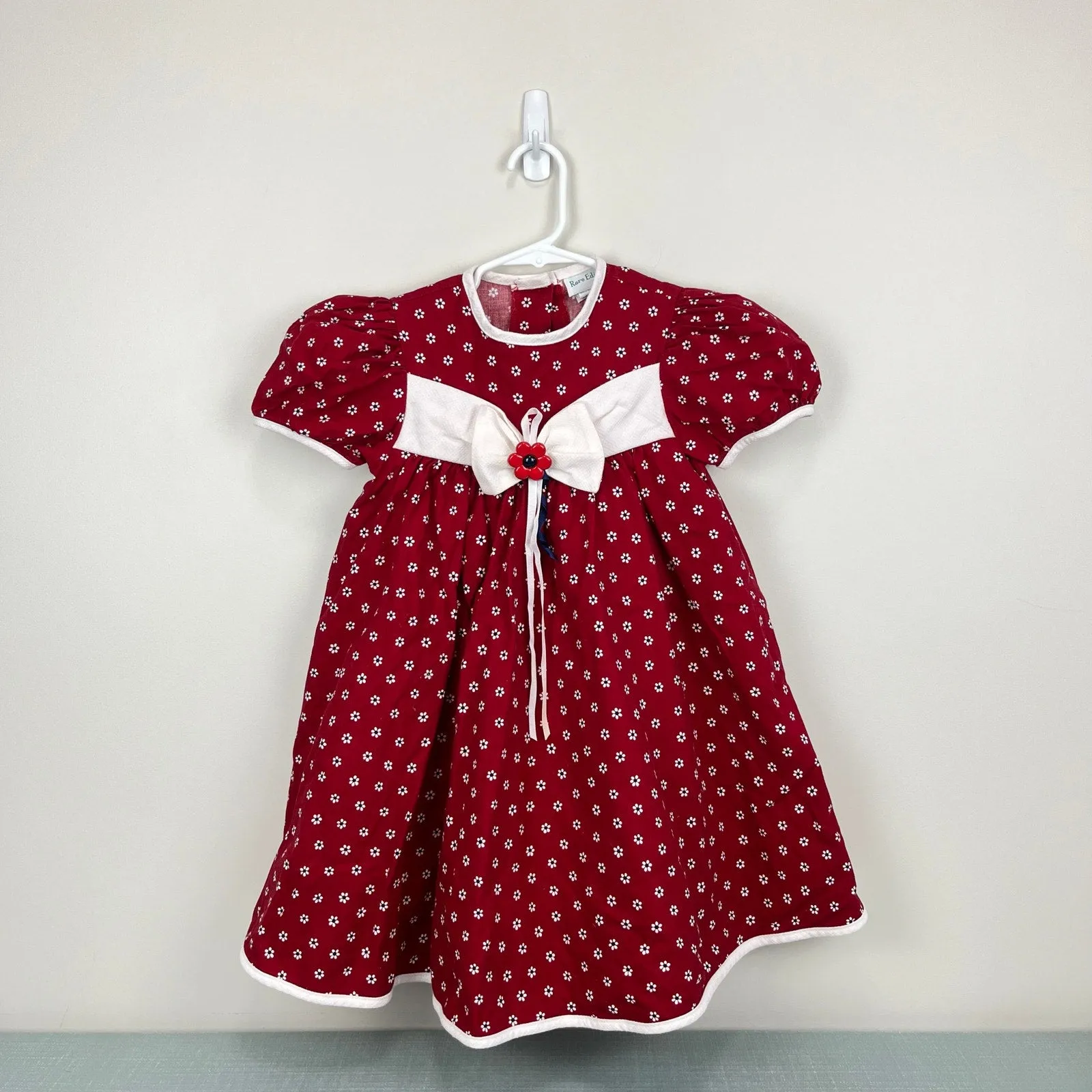 Vintage Rare Editions Red Floral Party Dress 6