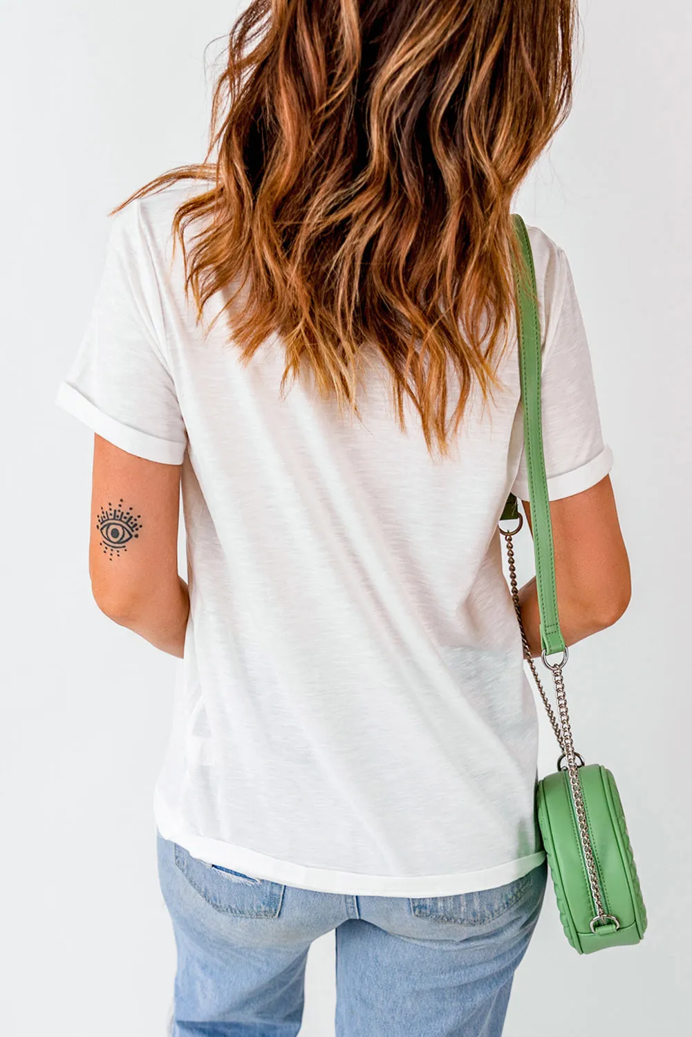 Women Boot Graphic Round Neck Short Sleeve T-Shirt