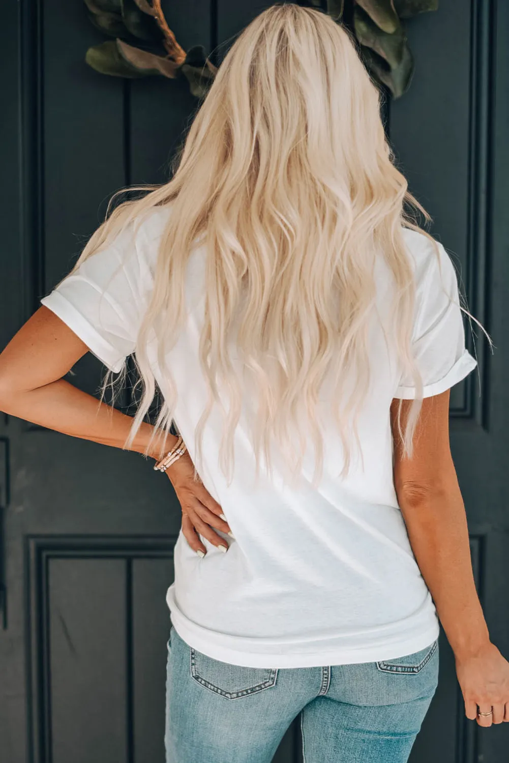Women Boot Graphic Round Neck Short Sleeve T-Shirt