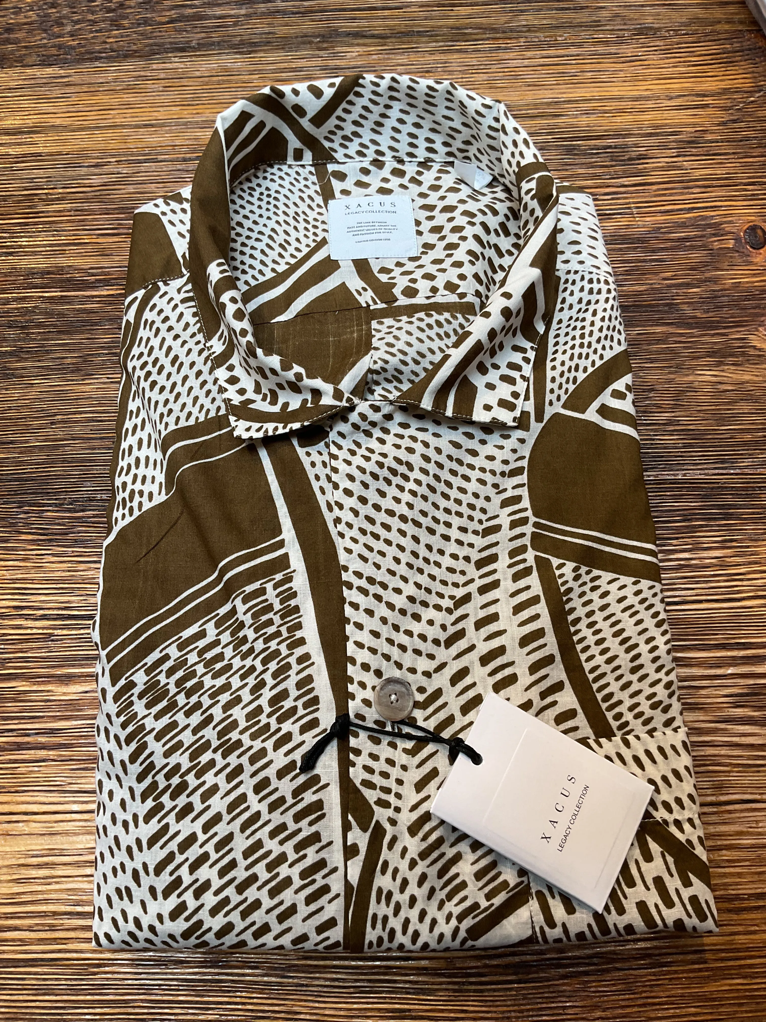 XACUS Short Sleeve Brown Pattern Shirt