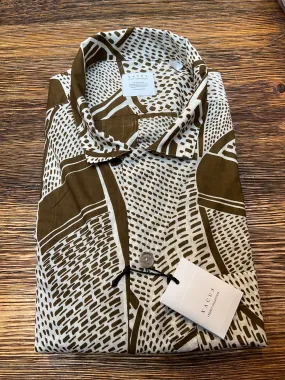 XACUS Short Sleeve Brown Pattern Shirt